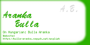 aranka bulla business card